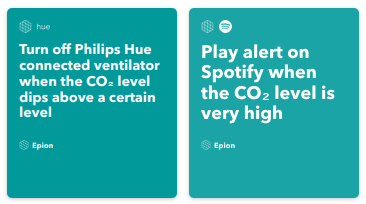 Epion Air IFTTT widget Epion Air Home Assistant